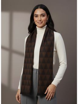 Zamour - Geometric Pattern Woollen Muffler Scarf
