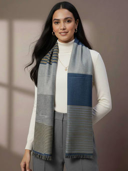 Zamour - Multicolor Striped Woollen Muffler Scarf
