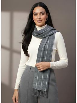 Zamour - Classic Checkered Woollen Muffler Scarf