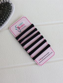 Soho Boho Studio - Black Hair Tie Rubber Band Pack of 6