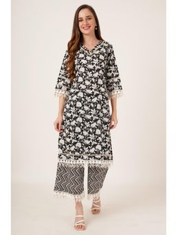 COTLAND FASHION - Floral Printed Cotton Kurta with Palazzo