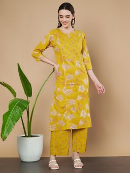 COTLAND FASHION - Floral Printed Cotton Kurta with Palazzo