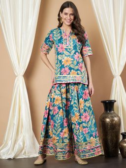 COTLAND FASHION - Floral Printed Cotton CO-Ord Set for Women