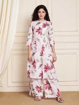 COTLAND FASHION - Floral Printed Cotton Kurta with Palazzo