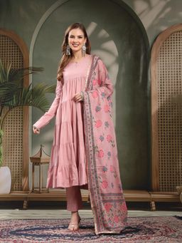 COTLAND FASHION - Cotton Anarkali Kurta and Pant with Dupatta