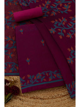 Soch - Purple Chanderi Woven Design Unstitched Top and Bottom with Dupatta