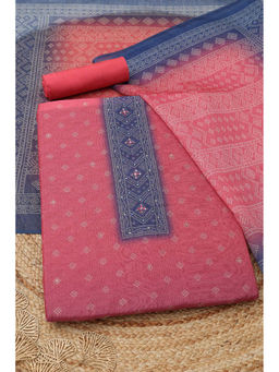 Soch - Pink Chanderi Bandhani Unstitched Top and Bottom with Dupatta