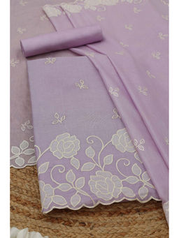 Soch - Lavender Cotton Floral Unstitched Top and Bottom with Dupatta