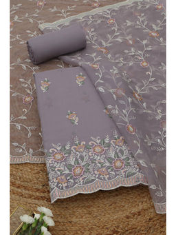 Soch - Lavender Crinkle Chiffon Floral Unstitched Top and Bottom with Dupatta