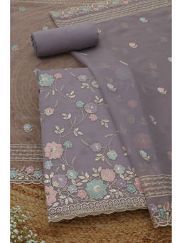 Soch - Lavender Crinkle Chiffon Floral Unstitched Top and Bottom with Dupatta