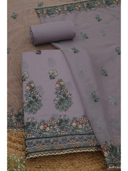 Soch - Lavender Crinkle Chiffon Floral Unstitched Top and Bottom with Dupatta