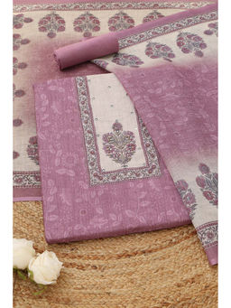 Soch - Lavender Linen Botanical Unstitched Top and Bottom with Dupatta