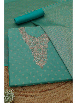 Soch - Teal Ziraf Russian Silk Zari Woven Unstitched Top and Bottom with Dupatta