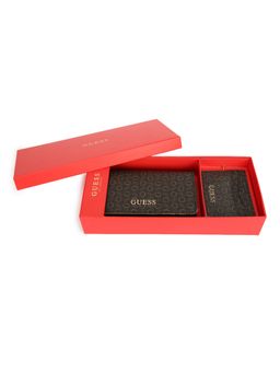 Guess - Black Printed Sandria Boxed 3-Fold Wallet