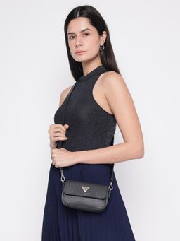 Guess - Charcoal Printed Sandria Boxed Mini Crossbody Sling Bag with Detachable Strap