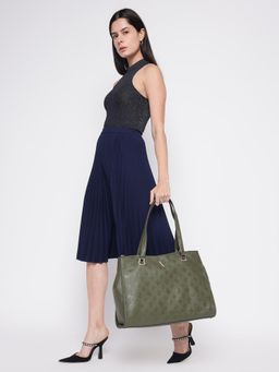 Guess - Green Textured Cressida Fashion Shopper Tote Bag