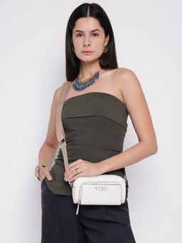 Guess - White Printed Saffron Mini Sling Bag