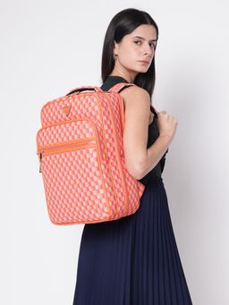 Guess - Orange Printed G Wave Backpack