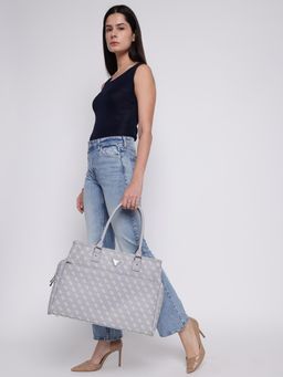 Guess - Grey Printed Jesco Tote Bag