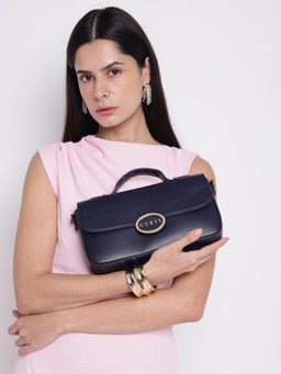 Guess - Navy Solid Nory Crossbody Sling Bag with Detachable Strap