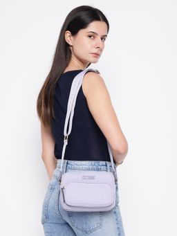 Guess - Blue Solid Noelle Camera Sling Bag with Detachable Strap