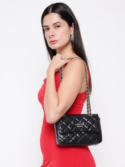 Guess - Black Quilted Wilbur Mini Handbag