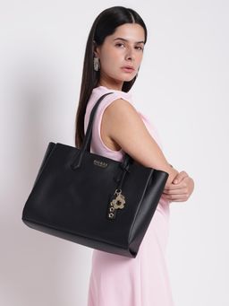 Guess - Black Solid Archer Carryall Shopper Tote Bag