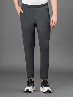 Red Tape - Mens Grey Solid Nylon Spandex Active Wear Trackpant