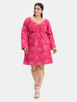 Virgio - Pink Women Embroidered Mini Dress