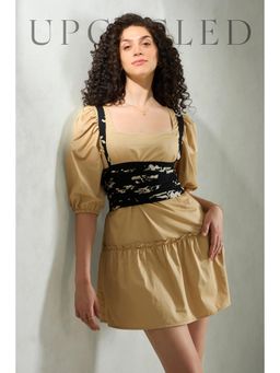Virgio - Beige Women Printed Corset Dress