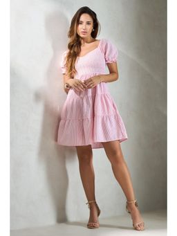 Virgio - Pink Women Cotton Ruffled Dress