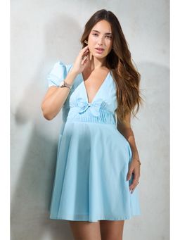 Virgio - Blue Women Flared Mini Dress