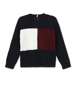 Tommy Hilfiger - Navy Blue Colorblock Sweater
