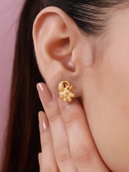 Zavya - Peacock Shine Gold Plated 925 Sterling Silver Earrings
