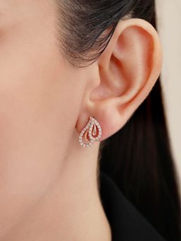 Zavya - Glamorous Rose Gold Plated 925 Sterling Silver Earrings