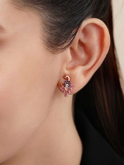 Zavya - Luxe Peacock Rose Gold Plated 925 Sterling Silver Earrings