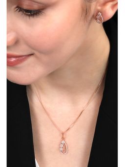 Zavya - Exquisite Charm Rose Gold Plated 925 Sterling Silver Jewellery Set