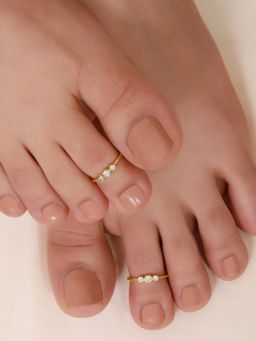 Zavya - Dreamy Wishbone Silver Adjustable 925 Silver Gold Plated Toe Ring