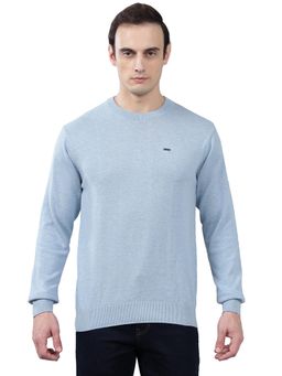Cantabil - Men Light Blue Solid Sweater