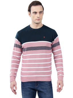 Cantabil - Men Pink Striped Sweater