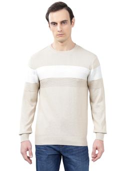 Cantabil - Men Beige Full Sleeves Sweater
