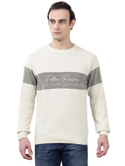 Cantabil - Men Off-White Striped Sweater
