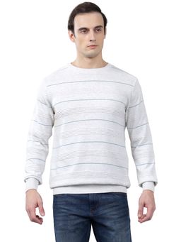 Cantabil - Men Off-White Striped Sweater