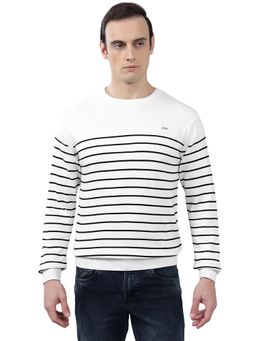 Cantabil - Men Off-White Striped Sweater