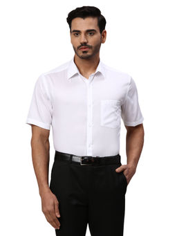 Park Avenue - Mens Regular Fit Solid Off White Shirt