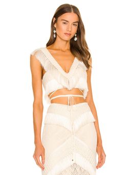 Patbo - Fringe Trim Cropped Top