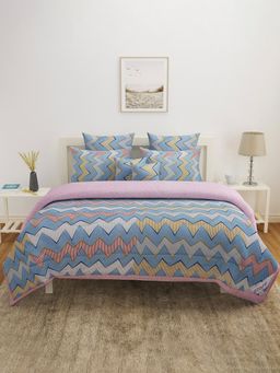 At Home by Nilkamal - Ammara Wave Single Comforter Light Blue
