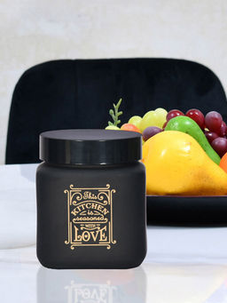 At Home by Nilkamal - Kitchen Love 1000 ml Jar (Black) (One Size)