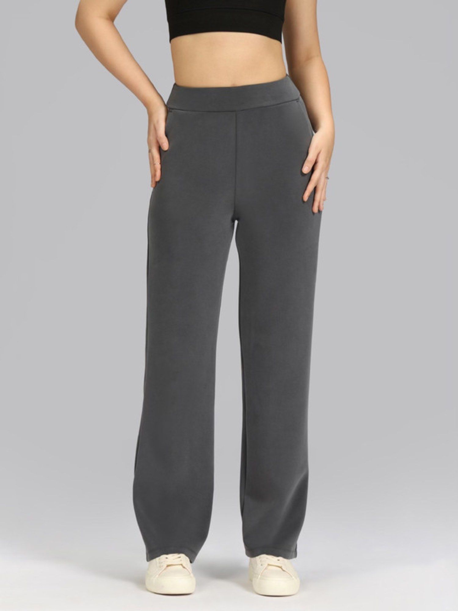 blissclub Black Women's Bare Butter Straight Pant-picture-18