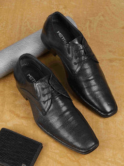 Metro - Men Black Formal Derbies Shoes